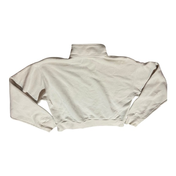 Aritzia TNA Cozy Fleece Half Zip Cream Sz L - Picture 3 of 6